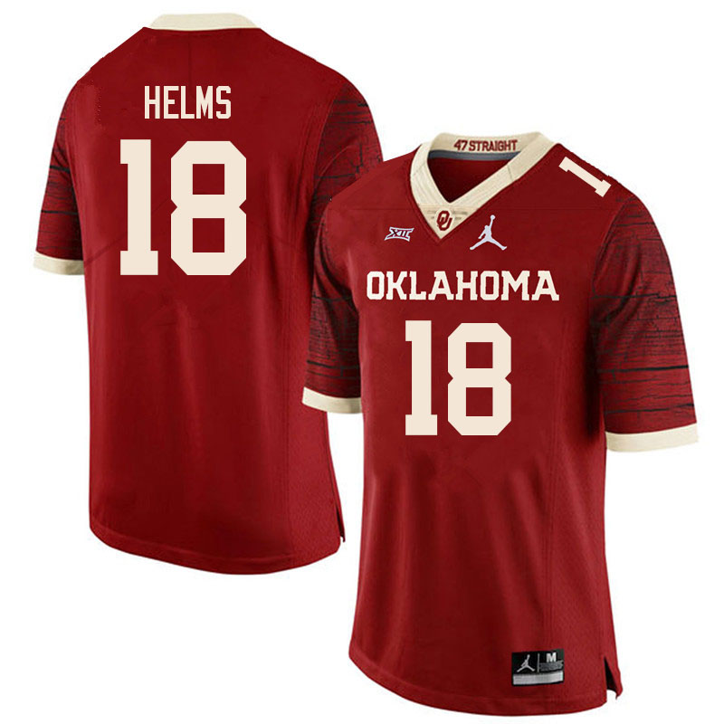 Men #18 Kaden Helms Oklahoma Sooners College Football Jerseys Sale-Retro - Click Image to Close